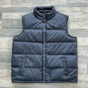 Eddie Bauer Goose Down Puffer Vest Men’s XXL Black Snap Lightweight Outdoor Warm